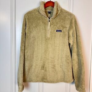 Patagonia Los‎ Gatos Fleece Jacket 1/4 Quarter Zip Pullover Women's Elkh Khaki L
